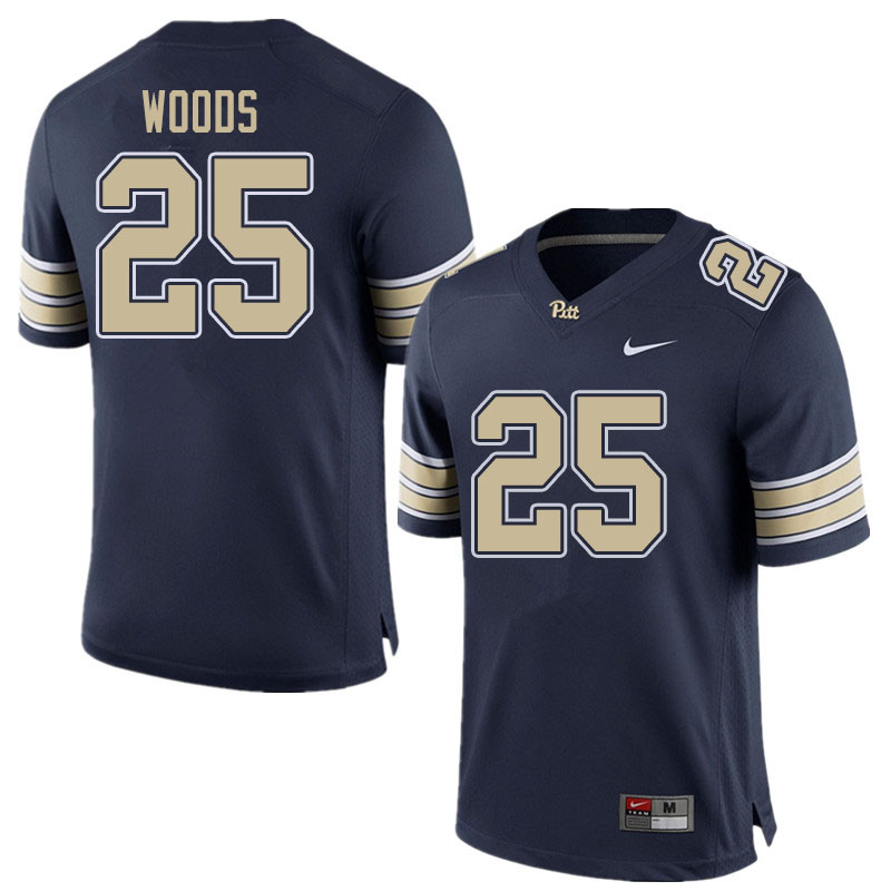 Men #25 A.J. Woods Pitt Panthers College Football Jerseys Sale-Home Navy